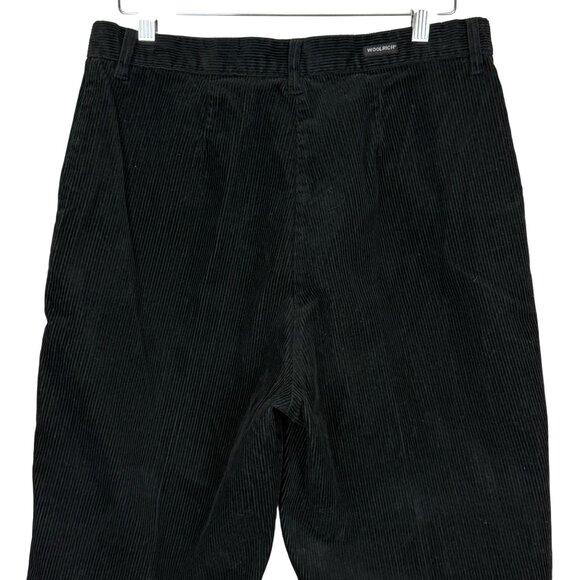 Vtg Woolrich Wide Wale Corduroy Trouser Pants 12 High Rise Bareback Black Cotton - Picture 9 of 11